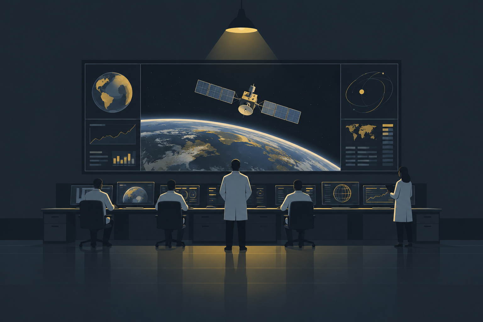 A satellite in Earth orbit.