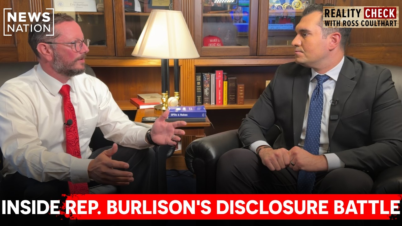 Rep. Eric Burlison with US Capitol and UFO imagery
